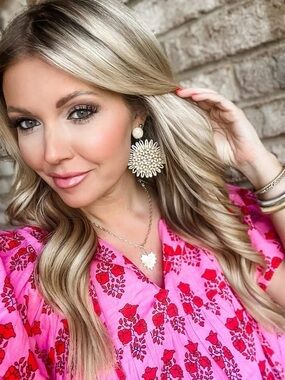 Wooden Floral Drop Earrings - JBloom Women's Jewelry